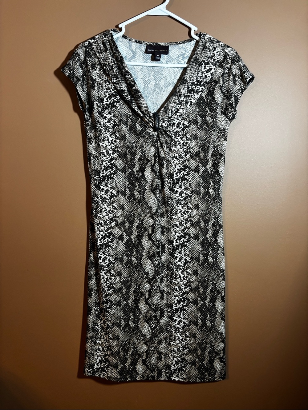 Dana Buchman Snake-Print Midi Dress